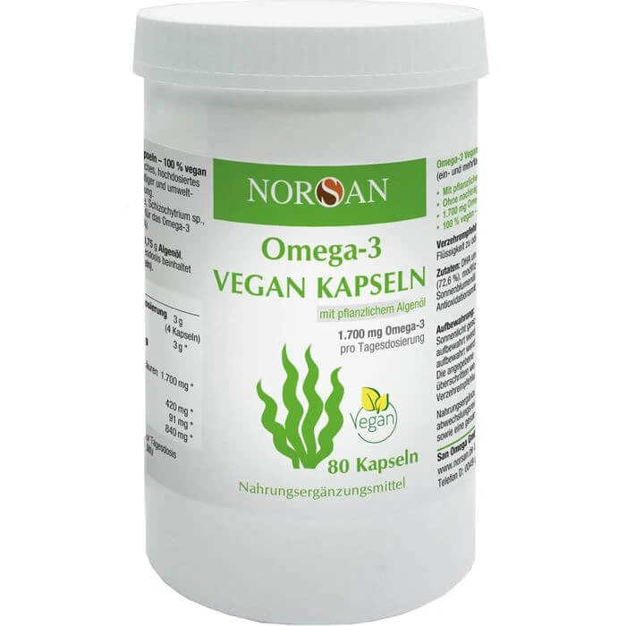 NORSAN Omega-3 veganistische capsules 80 stuks.