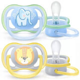 Ultra Air boys pacifier, 0-6 months, 2 pieces, SCF085/01, Philips Avent