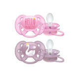 Ultra Soft Girl Soothers, 6-18 months, 2 pieces, SCF223/02, Philips Avent