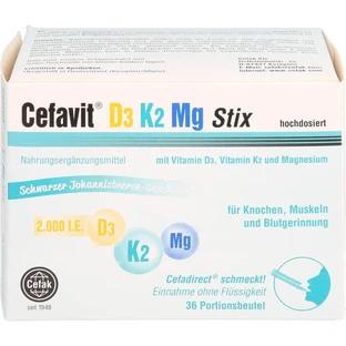 CEFAVIT D3 K2 Mg 2.000 I.E. Stix gránulos 36 uds.