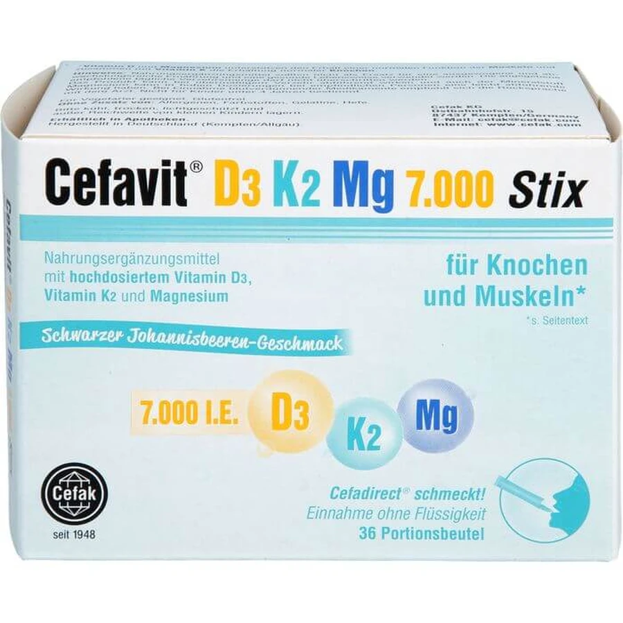 CEFAVIT D3 K2 Mg 7.000 I.E. Stix granuli 36 pz.