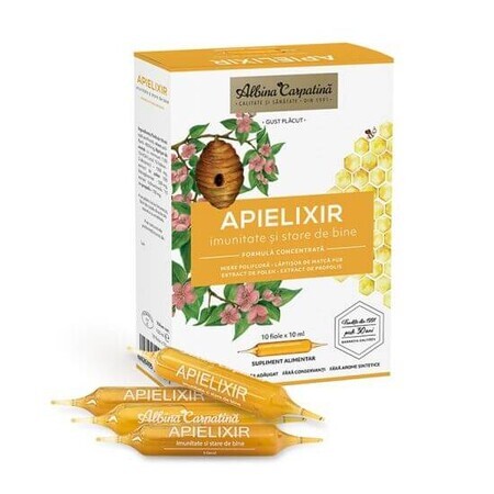 Apielixir immuniteit en welzijn, 10 ampullen x 10 ml, Albina Carpatina