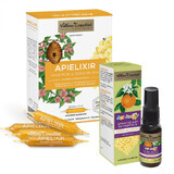 Apielixir immunity and well-being package, 20 phials x 10 ml + ApiJunior propolis throat spray, 20 ml, Bee Carpathia