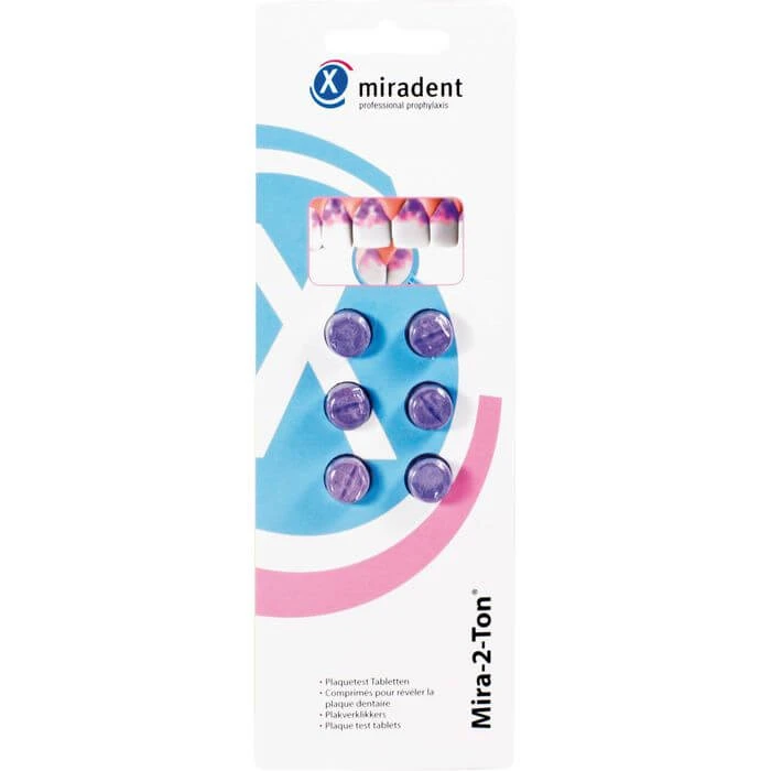 MIRADENT Plaquetest tabletten Mira-2-Ton 6 stuks.