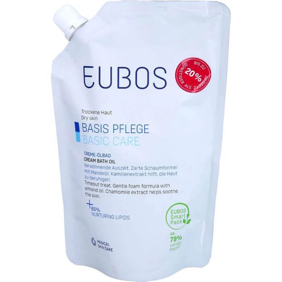 EUBOS CREME oliebad navulverpakking 400 ml