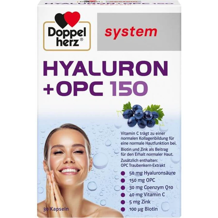 DOPPELHERZ Hyaluron+OPC système Capsules 30 Capsules
