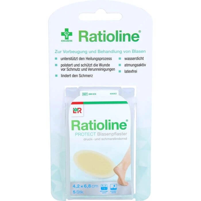 RATIOLINE bescherm blaarpleister 4,2x6,8 cm 5 st.