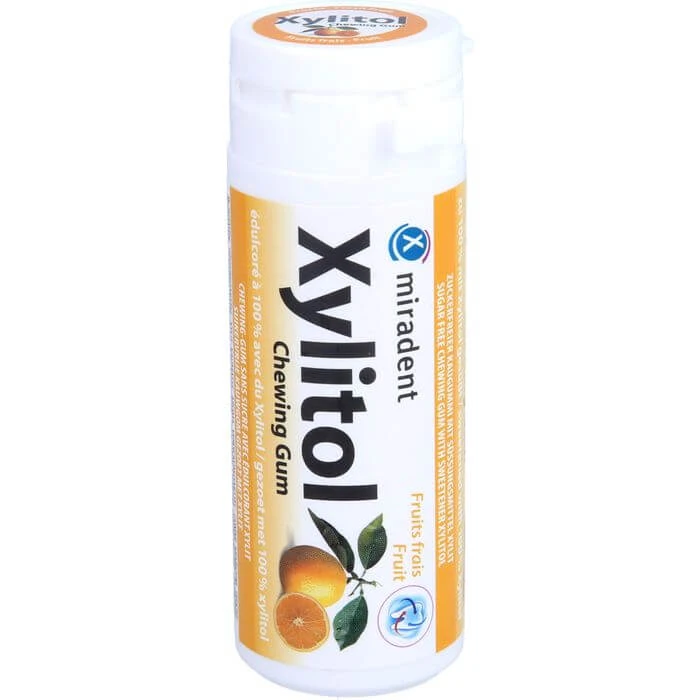 MIRADENT Xylitol Kauwgom Fruit 30 stuks.