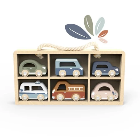 Set de 6 coches de madera, Speedy Monkey