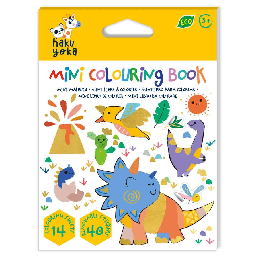 Minilibro para colorear Hakuyoka - Dinosaurios