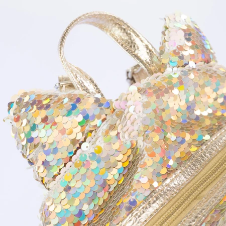 Girabrilla Kitty mini mochila con lentejuelas reversible