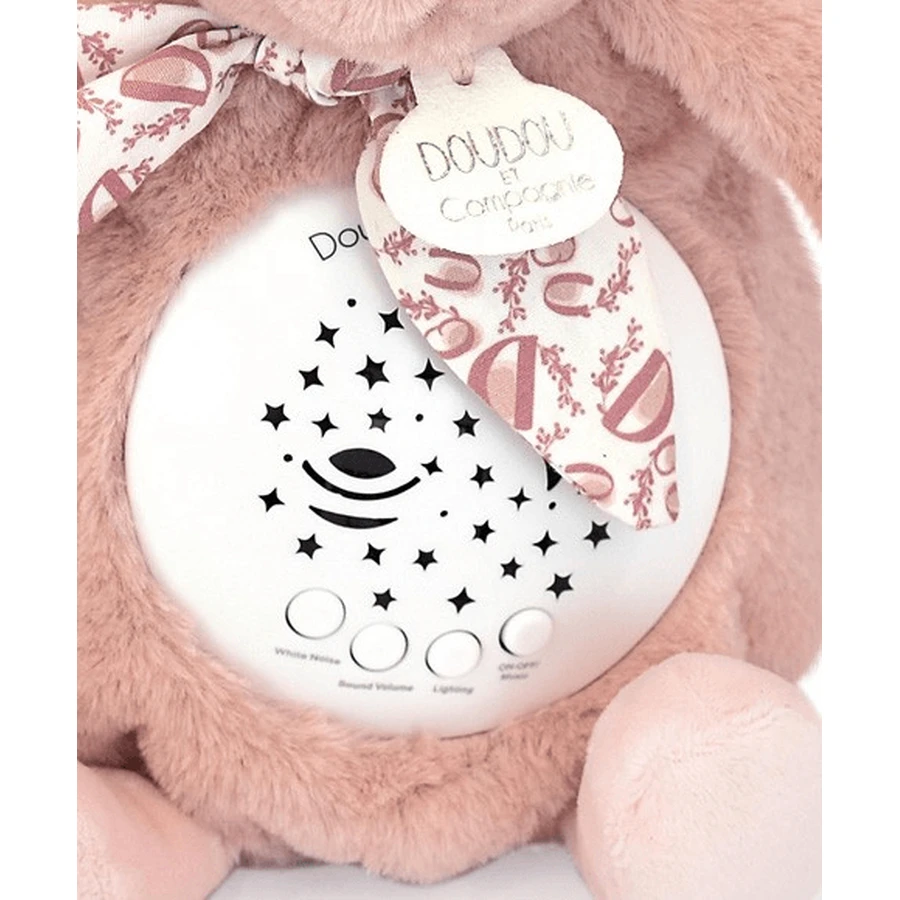 Musikkerze mit Projektion, flauschiges Häschen, 19 cm, rosa