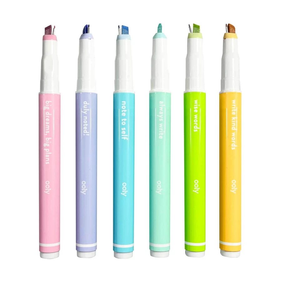 Noted! - 2-in-1 Microfino pens and markers - Set of 6