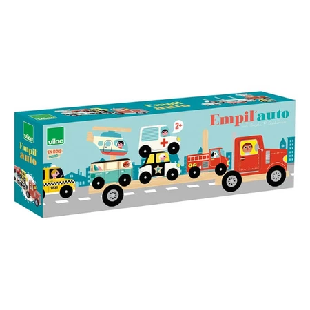 Truck with transportation vehicles - Wooden stacking toy - Vilac