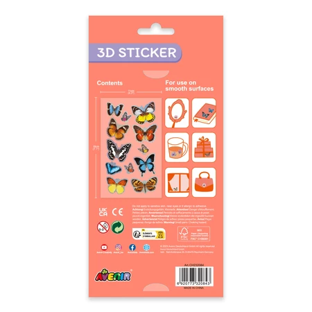 3D Stickers - Vlinders, collectie Natural Creations