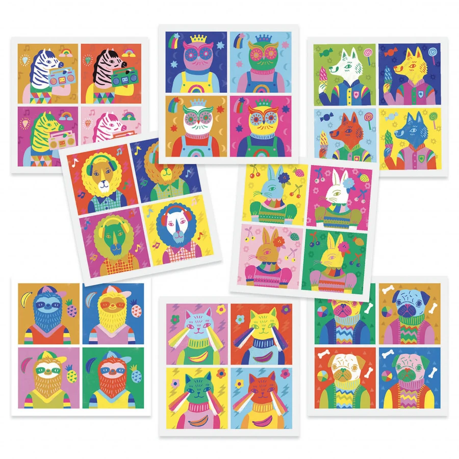 Inspired by Andy Warhol, Djeco collage