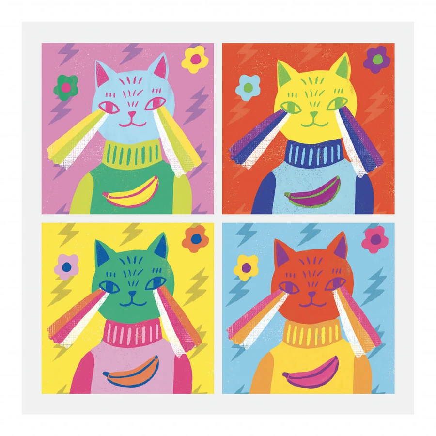 Inspired by Andy Warhol, Djeco collage