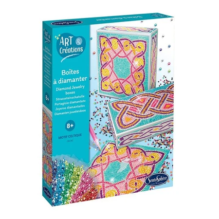 Creatieve kitdoosjes met diamanten/strass steentjes - Keltische motieven - Sentosfeer