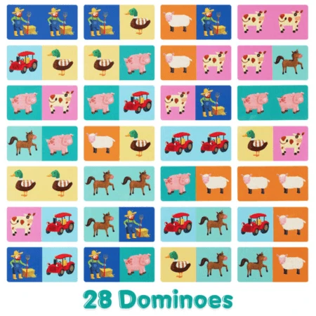 Domino met Boppi afbeeldingen, 28 stuks, Boerderij