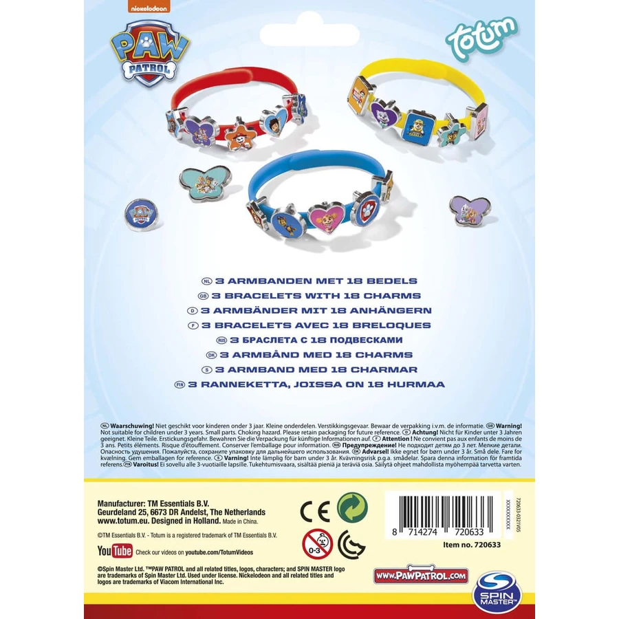 Set DIY de bracelets avec pendentifs Paw Patrol, Paw Patrol