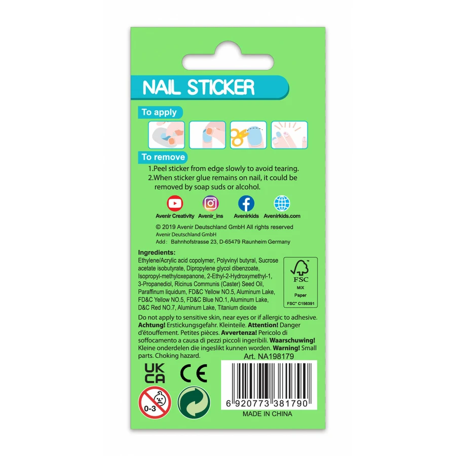 Autocollants phosphorescents pour ongles - brillent dans le noir - Espace