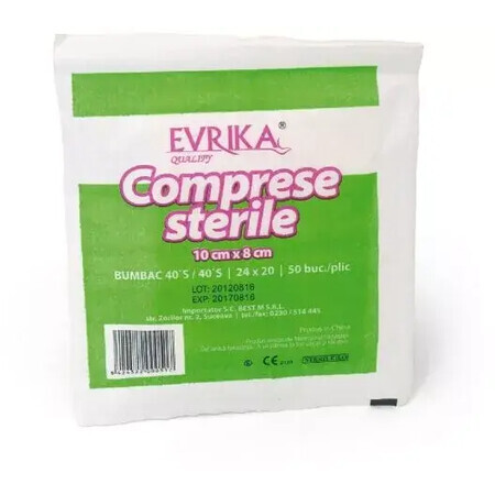 Evrika steriel kompres 10 cm x 8 cm