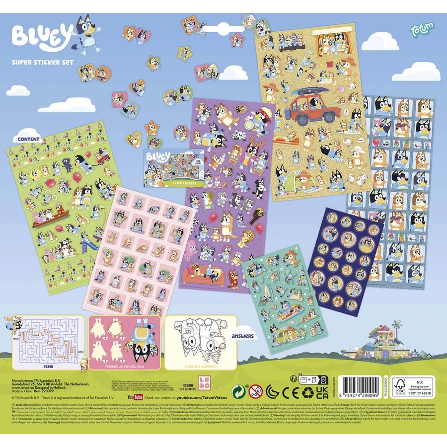 Super set van Bluey stickers