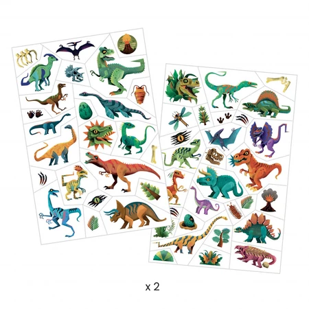 Metalen tattoos Djeco, Dinosaurussen
