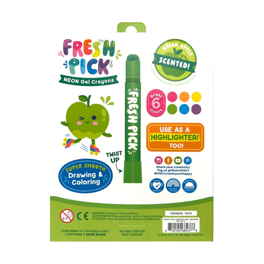 Lápices perfumados Fresh Pick, Manzana (Juego de 6)