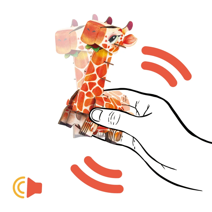 3D puzzel met geluiden - Giraffe, Build 'n' Sound