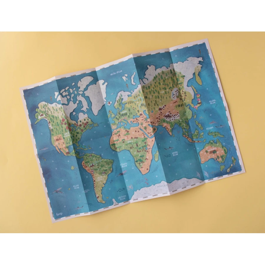 Póster del mundo animal con pegatinas, Londji
