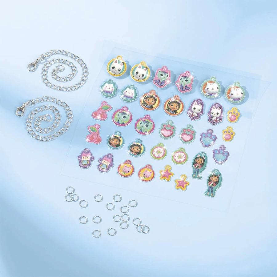 Creative set 3 in 1, Bracelets with pendants, spray crayons and diamond painting, Gabby's Dollhouse