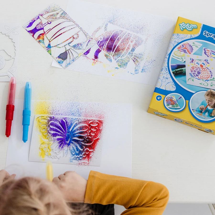 Creatieve tekenset met schuurpapier en spuitkrijt