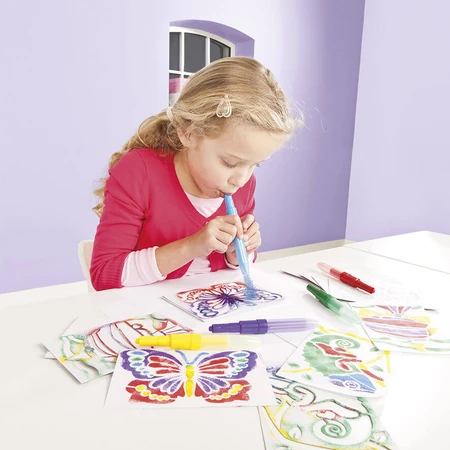 Creatieve tekenset met schuurpapier en spuitkrijt