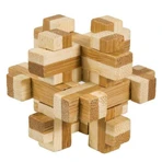 Logic game IQ in bamboo wood in metal box-10