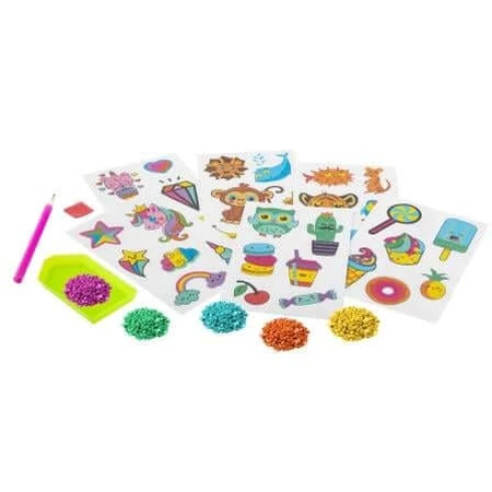 Set creativo, Crea i tuoi adesivi con strass, Adesivi con vernice diamantata, Grafix