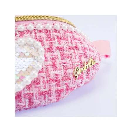 Borsa in tweed Girabrilla - borsa in tweed con paillettes reversibili