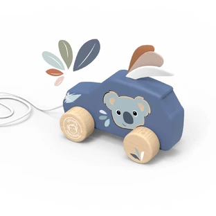 Speedy Monkey houten trekauto