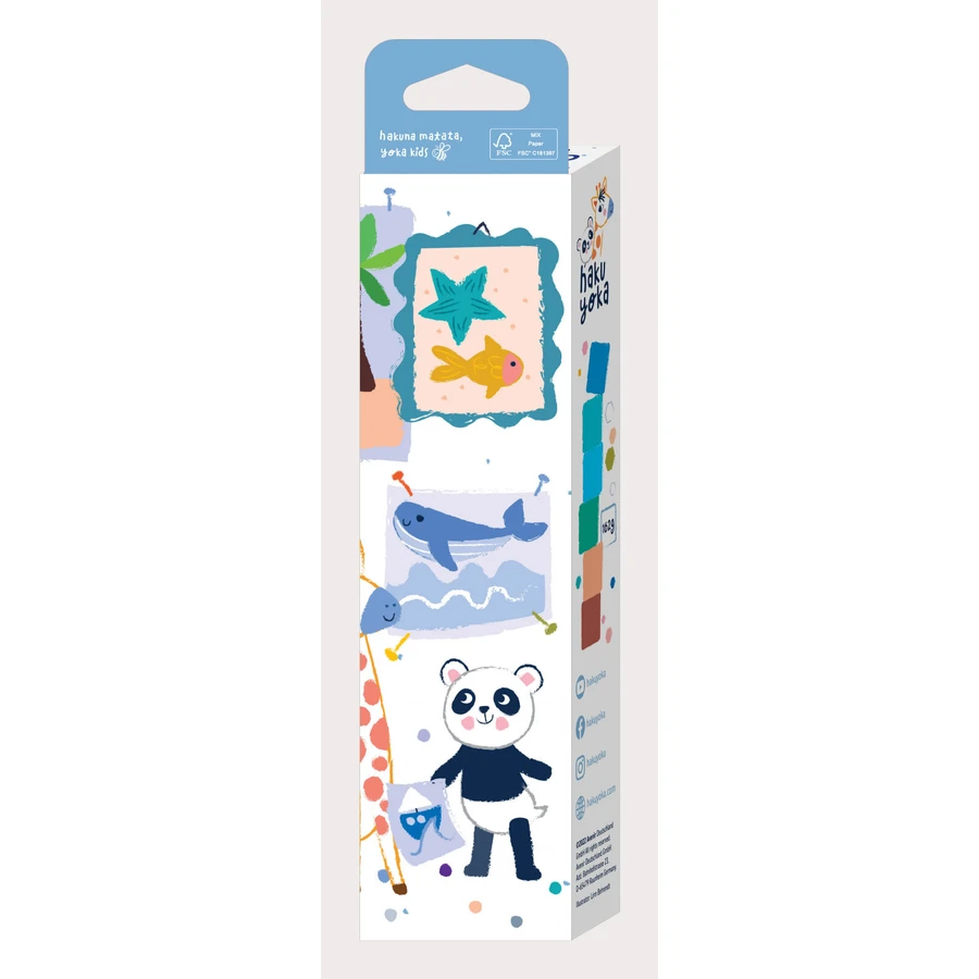Set de 6 lápices de cera en forma de cubo, Haku Yoka - colores del océano