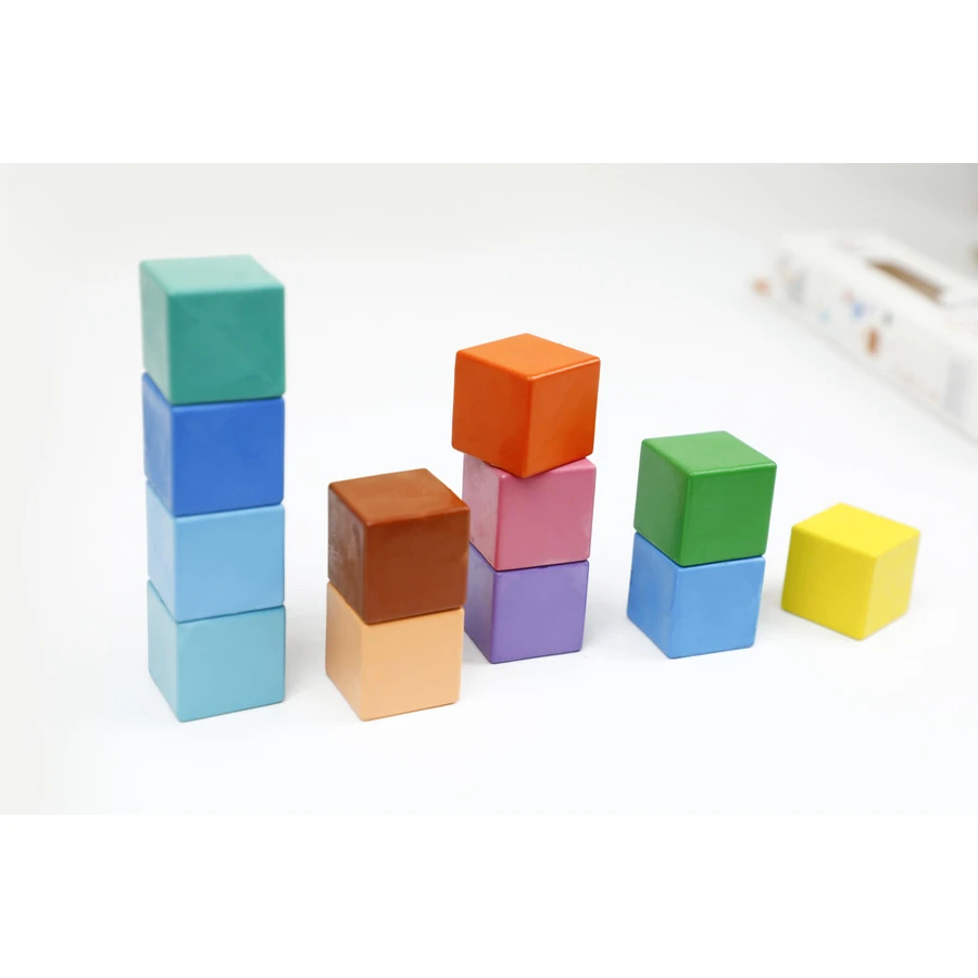 Set de 6 lápices de cera en forma de cubo, Haku Yoka - colores del océano