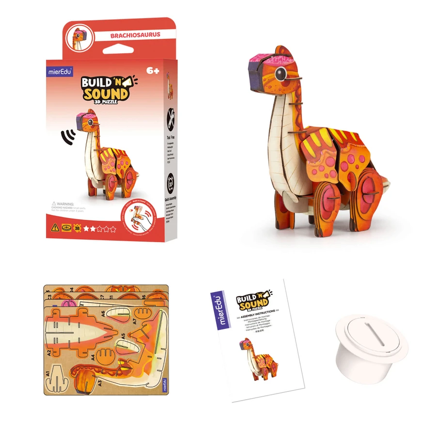 3D-Sound-Puzzle - Brachiosaurus, Build 'n' Sound