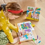 Set creativ de pictură după numere cu markere Colortopia - Tărâmul Unicornilor (Set de 6 culori duble)
