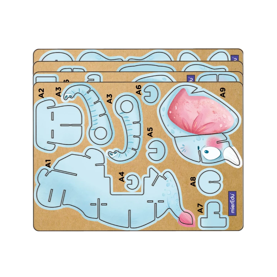3D geluidspuzzel - Afrikaanse olifant, Bouw 'n' geluid