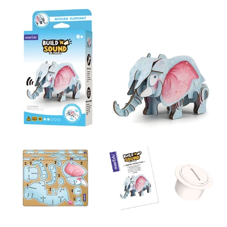 3D geluidspuzzel - Afrikaanse olifant, Bouw 'n' geluid