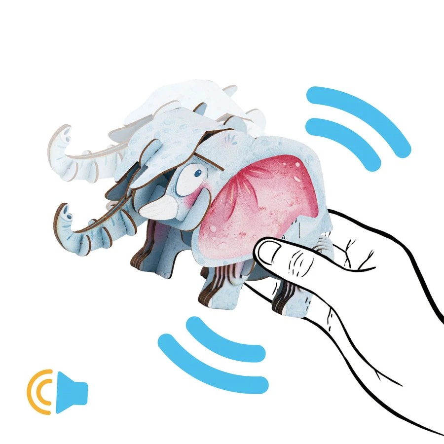 3D geluidspuzzel - Afrikaanse olifant, Bouw 'n' geluid