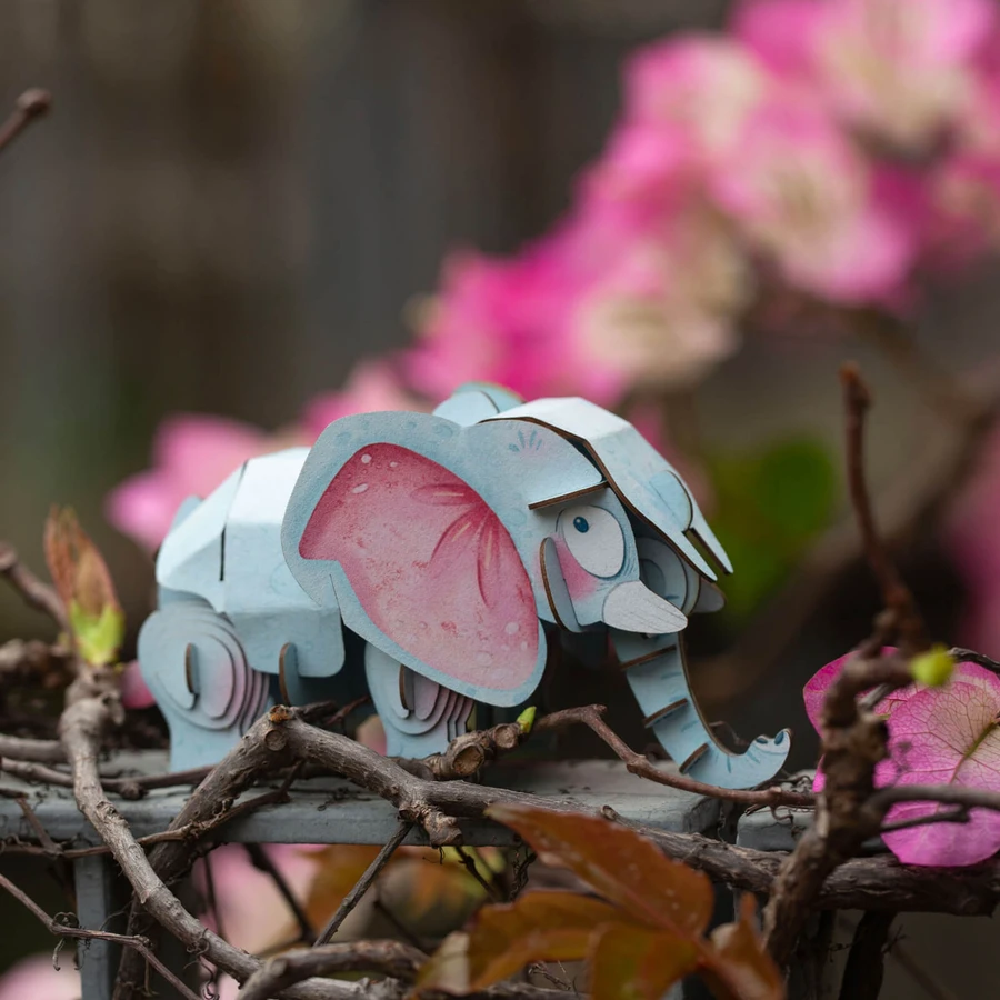 3D geluidspuzzel - Afrikaanse olifant, Bouw 'n' geluid