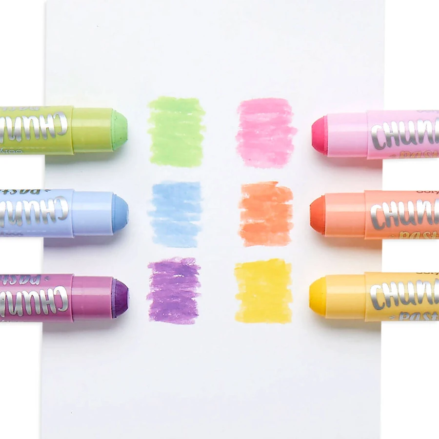 Chunkies solid tempera potloden pastelkleuren, 6 stuks