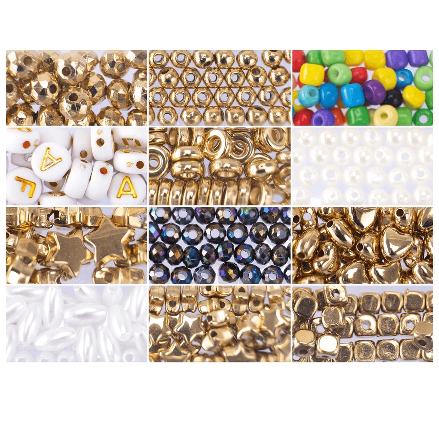 DIY-Kreativset - Halsketten und Armbänder mit Goldmix-Perlen, ABC Beads