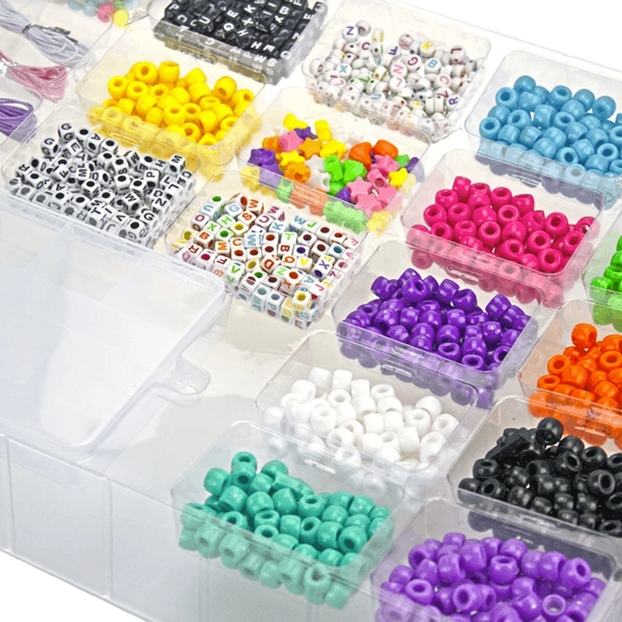 Creatief doe-het-zelf pakket - kettingen en kralenarmbanden, 1500 stuks, ABC Kralen
