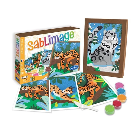 Creatief pakket met gekleurd zand - Sablimage katachtige dieren - SentoSphere